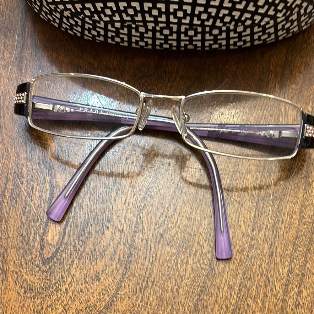 Prada Silver jeweled Frame with Lavender Arms Eyeglasses